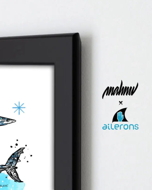 Tirage d'art Requins de Méditerranée Origami Ailerons x M A H N U